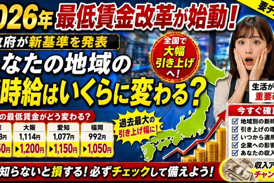2026年最低賃金改革が始動｜あなたの地域の新時給はいくらに変わる