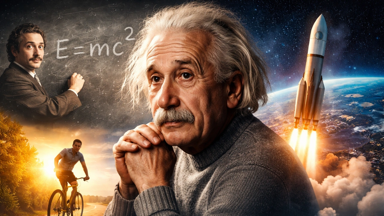 Albert Einstein, Científico – “La Vida es Como una Bicicleta – Para Mantener el Equilibrio Tienes que Seguir Adelante”