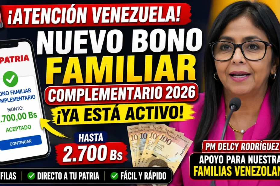 Nuevo Bono Familiar Complementario 2026 - Cómo Aaber si te Corresponde y Cómo Cobrarlo fácil